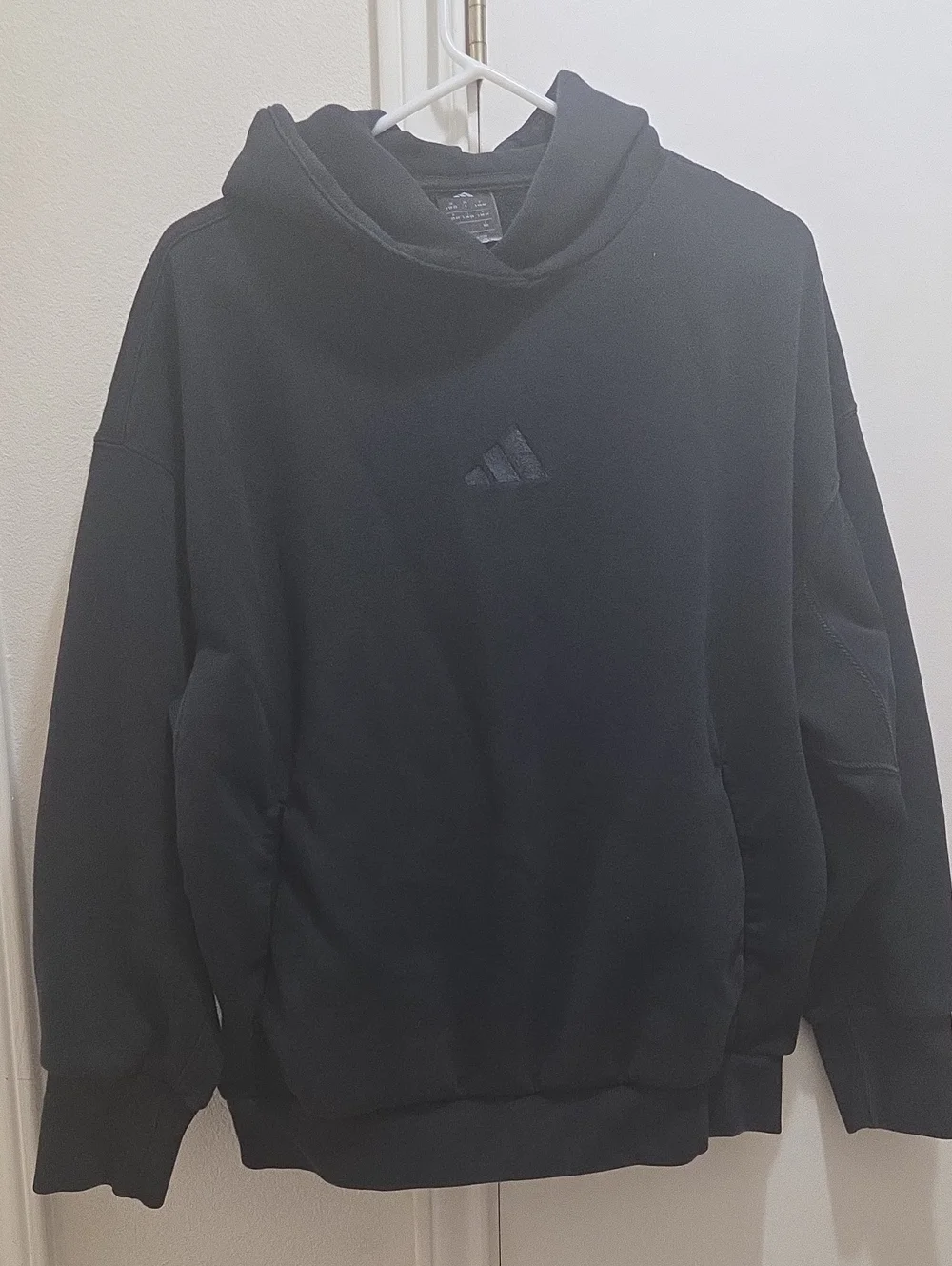 adidas Men’s Black Hooded Sweatshirt with Subtle Logo